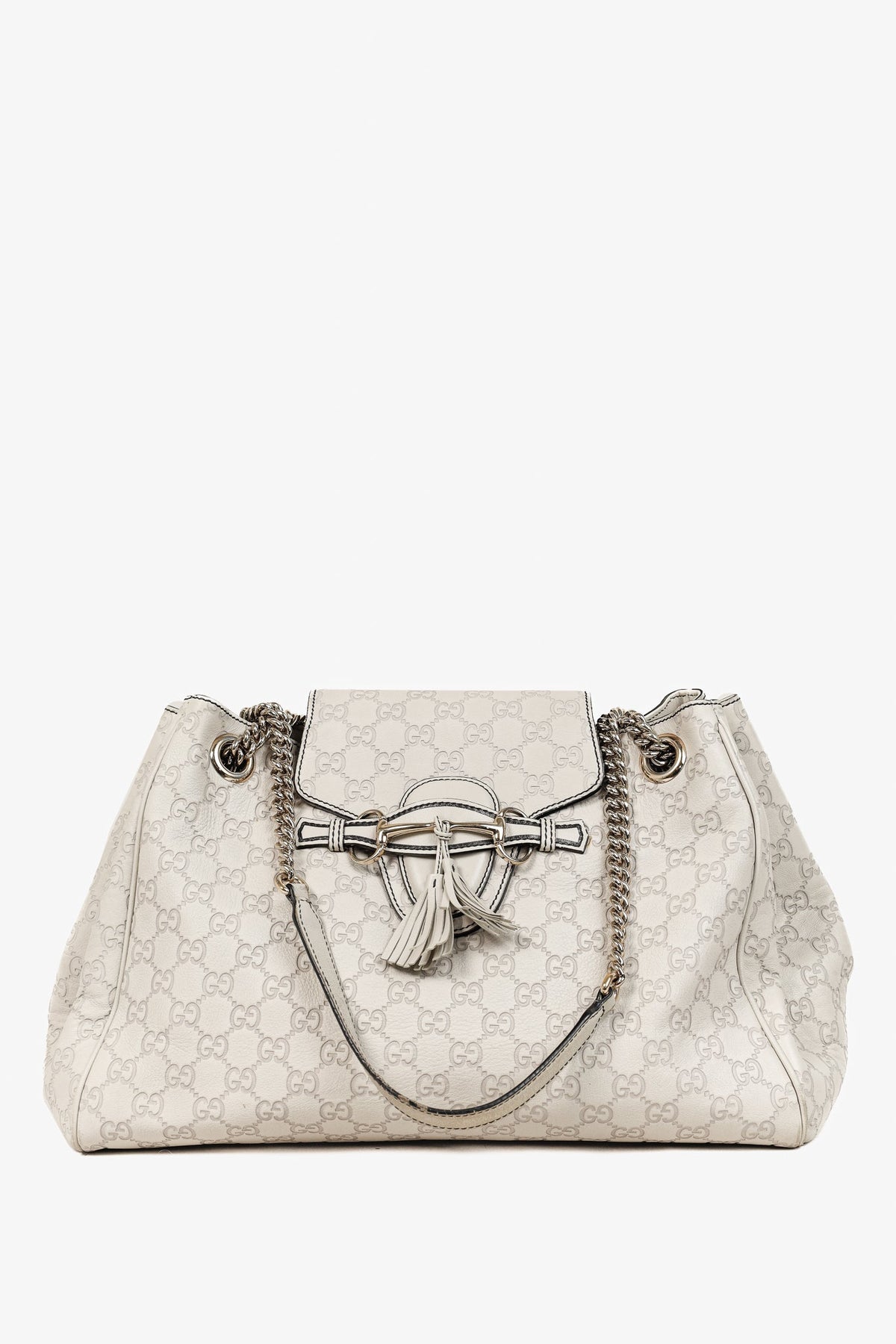 Gucci Medium Emily Off-White Guccissima Leather Shoulder Bag