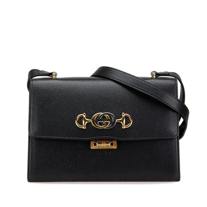 Gucci Small Grainy Calfskin Zumi Flap Crossbody