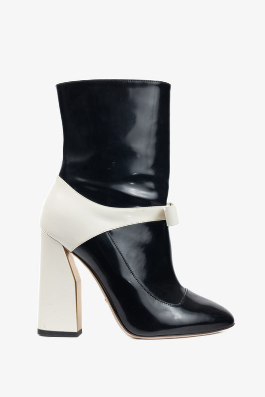 Gucci Nimue Black & White Colour-Block Midcalf Boots