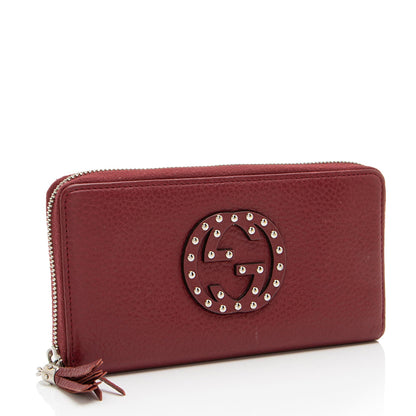 Gucci Studded Leather Soho Zip Around Wallet
