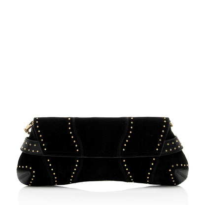 Gucci Suede Studded Horsebit Clutch (SHF-myTX76)