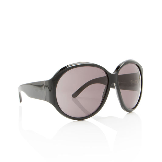 Gucci Vintage Crystal Logo Round Sunglasses