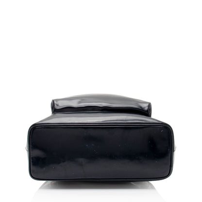 Gucci Vintage Patent Leather Bamboo Sling Backpack (SHF-dSK8BK)