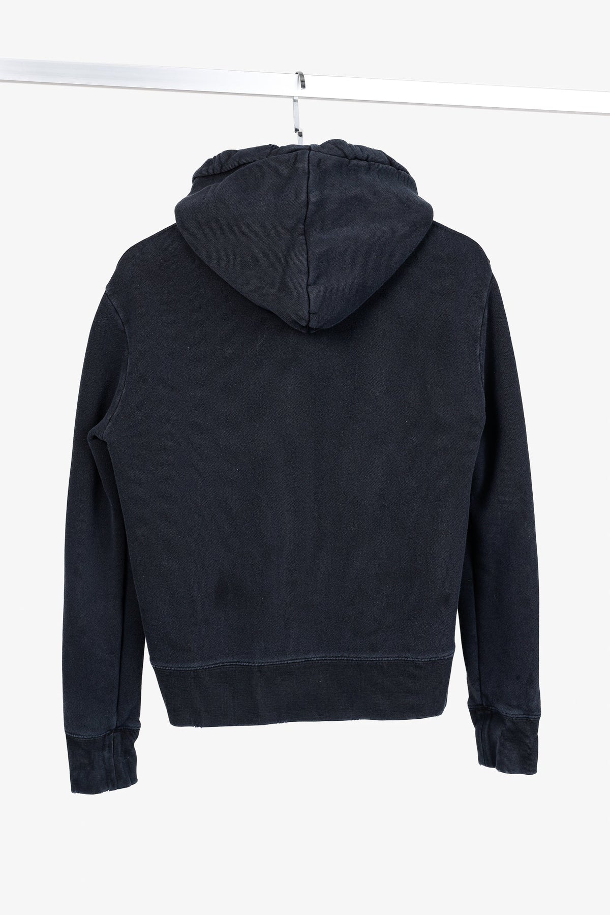 Gucci Black Distressed-Effect Logo-Print Cotton Hoodie