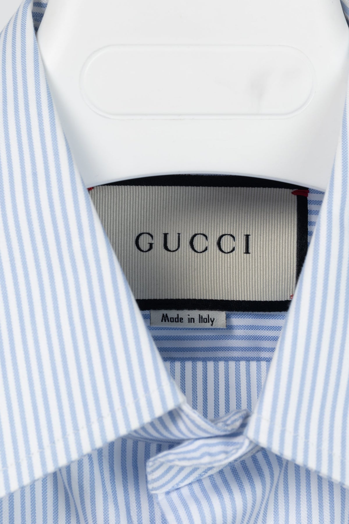 Gucci Blue & White Striped Cotton-Poplin Buttoned Shirt