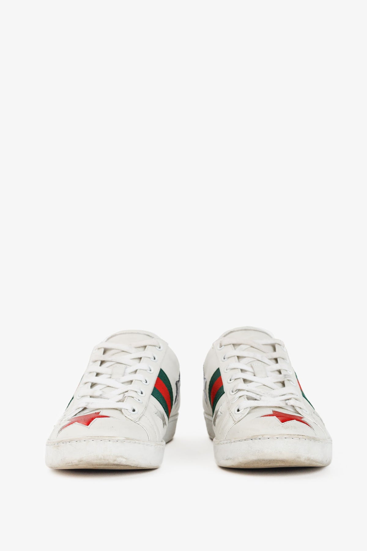Gucci Ace Stars White Leather Low-Top Sneakers