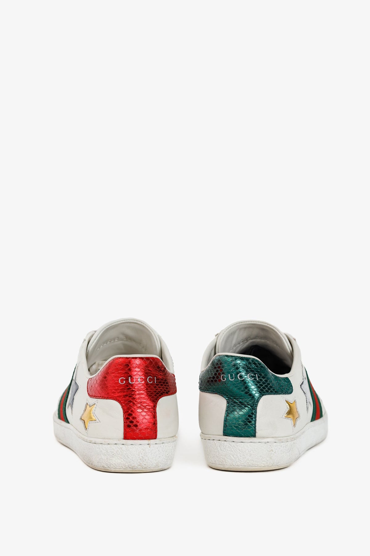 Gucci Ace Stars White Leather Low-Top Sneakers
