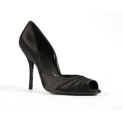 Gucci Women's Designer Shoes Classic Dressy Black Satin Pumps (GGW1563)