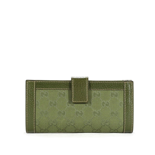 Gucci Women's Wallet GG logo fabric & leather Green 231839