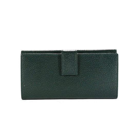 Gucci Women's Wallet Leather Large Check Book Forest Green 231843