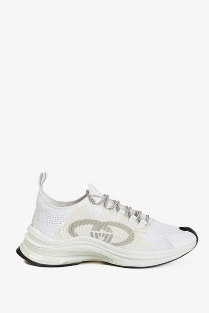 Gucci Run White Knit Logo Lace-Up Sneakers