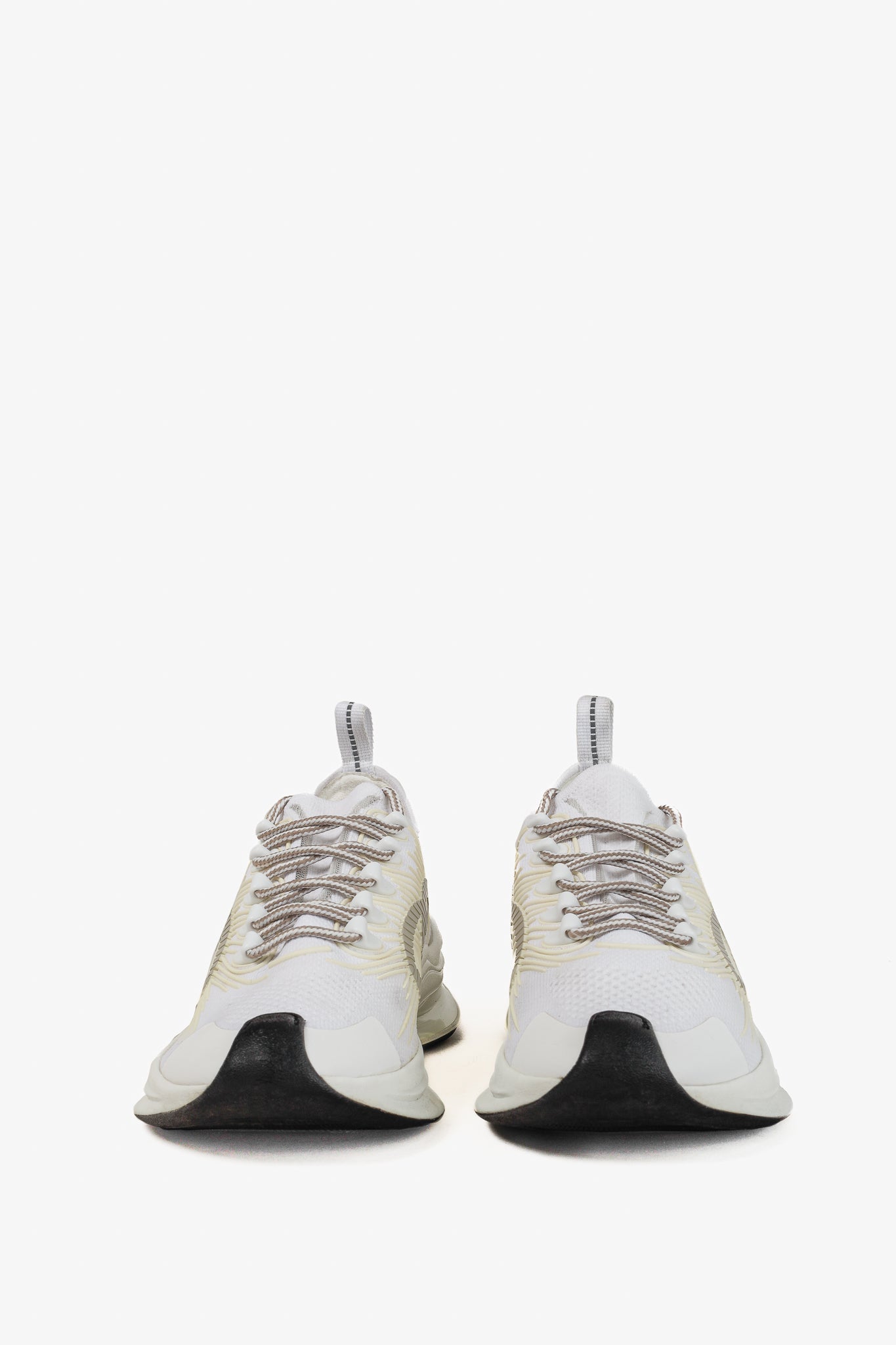 Gucci Run White Knit Logo Lace-Up Sneakers