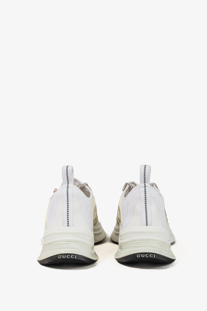 Gucci Run White Knit Logo Lace-Up Sneakers