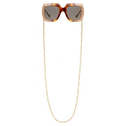 GUCCI CHAIN-TRIMMED SQUARE OVERSIZED SUNGLASSES
