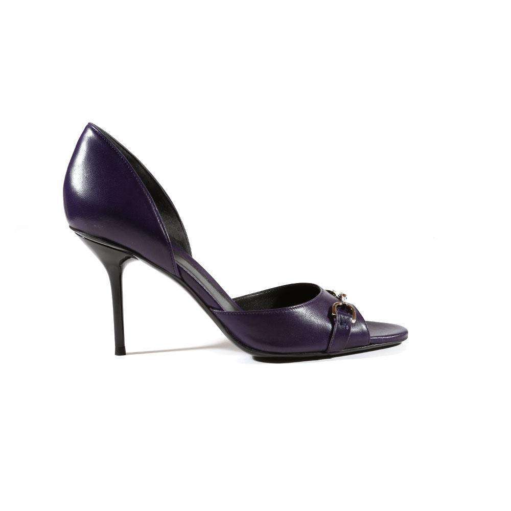 Gucci womens Designer Shoes Leather Purple Sandals