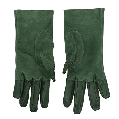 Gucci Green GG Plaque Suede Gloves