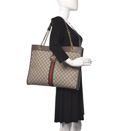 GUCCI GG SUPREME MONOGRAM RAJAH CHAIN TOTE