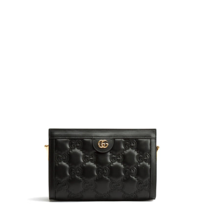 GUCCI GG Matelassé Small Clutch On Chain-Black