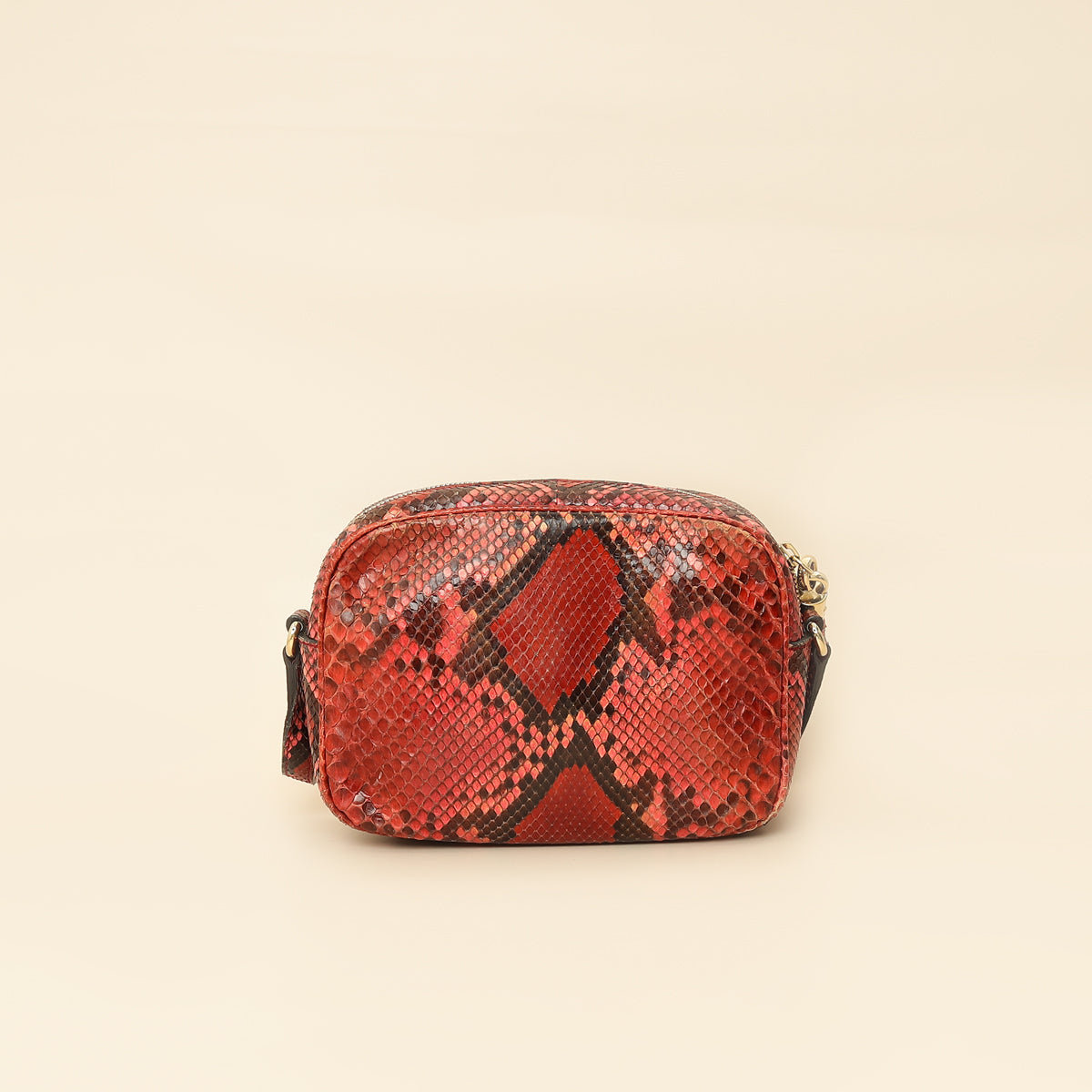 Gucci Red Python Soho Tassel Camera Bag