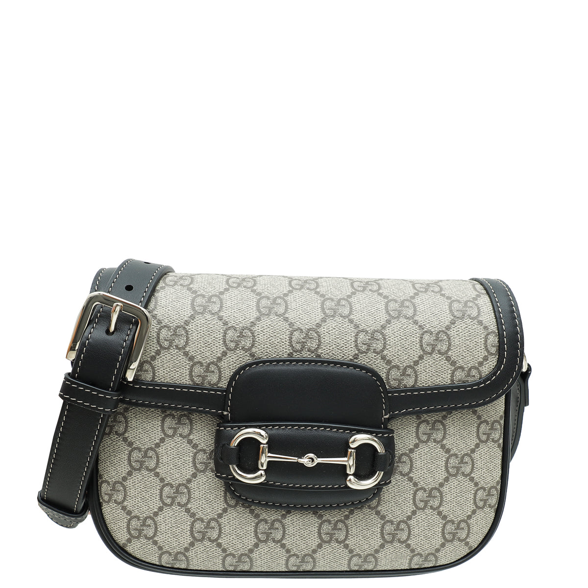 Gucci Bicolor GG Supreme Horsebit 1955 Flap Mini Bag