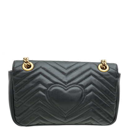 Gucci Black GG Marmont Matelasse Small Shoulder Bag