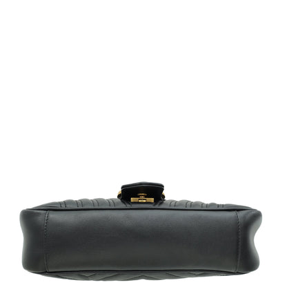 Gucci Black GG Marmont Matelasse Small Shoulder Bag