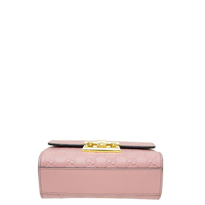 Gucci Pink GG Guccissima Padlock Small Bag