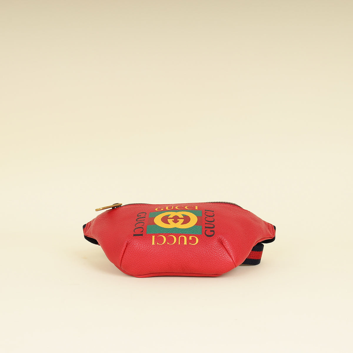 Gucci Red Logo Print Belt Bag