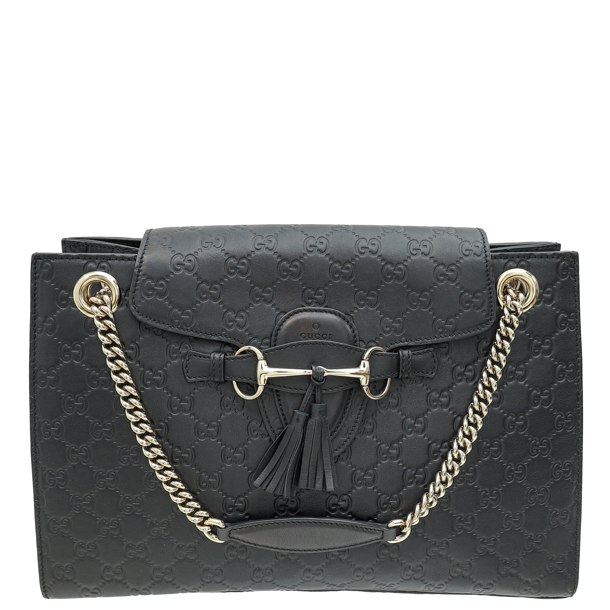 Gucci Black GG Guccissima Emily Large Shoulder Bag