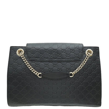 Gucci Black GG Guccissima Emily Large Shoulder Bag