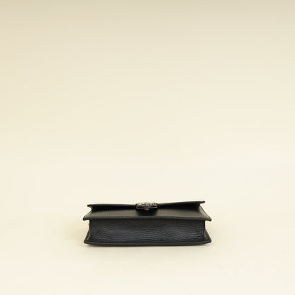 Gucci Black Interlocking G Wallet on Chain
