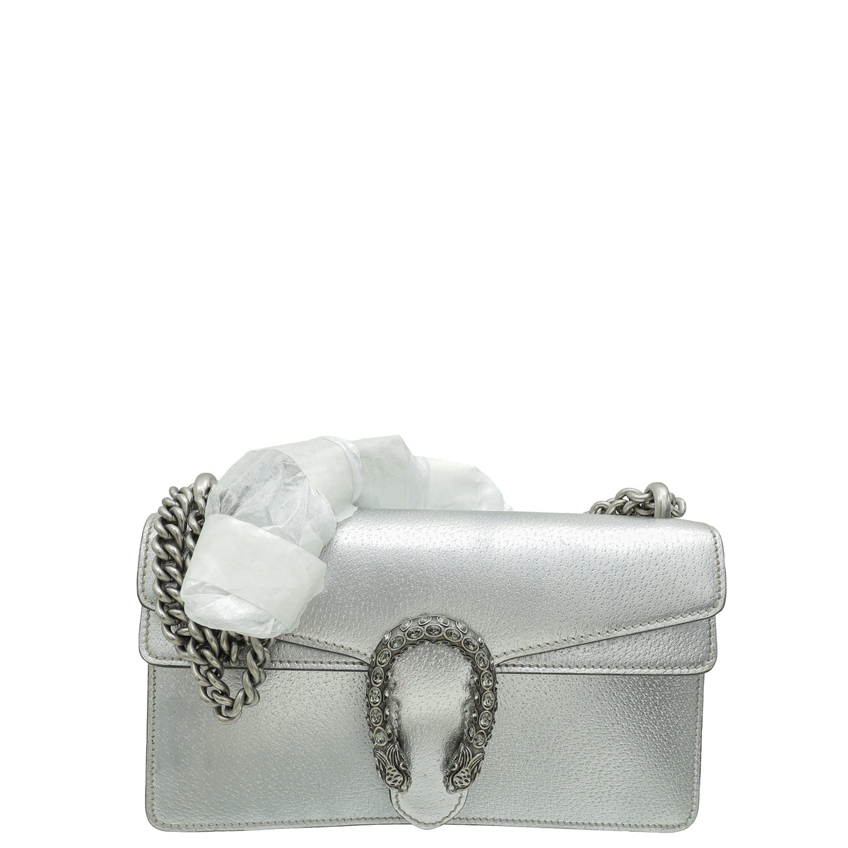 Gucci Metallic Silver Dionysus Small Shoulder Bag