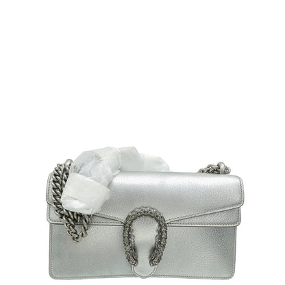 Gucci Metallic Silver Dionysus Small Shoulder Bag