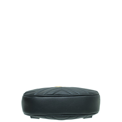 Gucci Black GG Marmont Mini Belt Bag