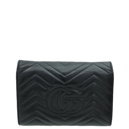 Gucci Black GG Marmont Wallet on Chain