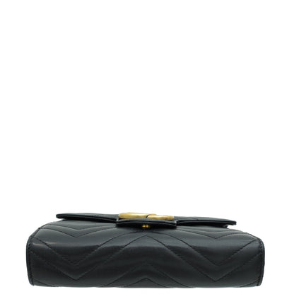 Gucci Black GG Marmont Wallet on Chain