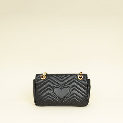 Gucci Black GG Marmont Medium Shoulder Bag