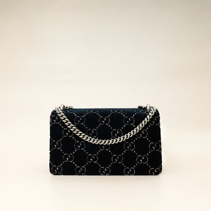 Gucci Navy Blue GG Velvet Dionysus Small Shoulder Bag