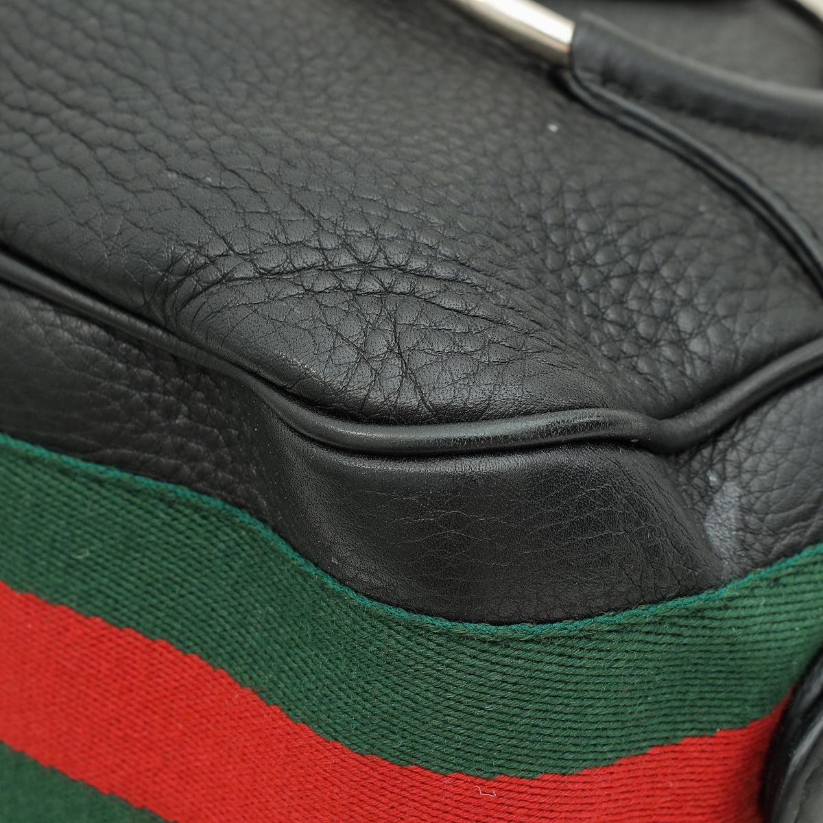 Gucci Black Vintage Web Horsebit Heritage Hobo Bag