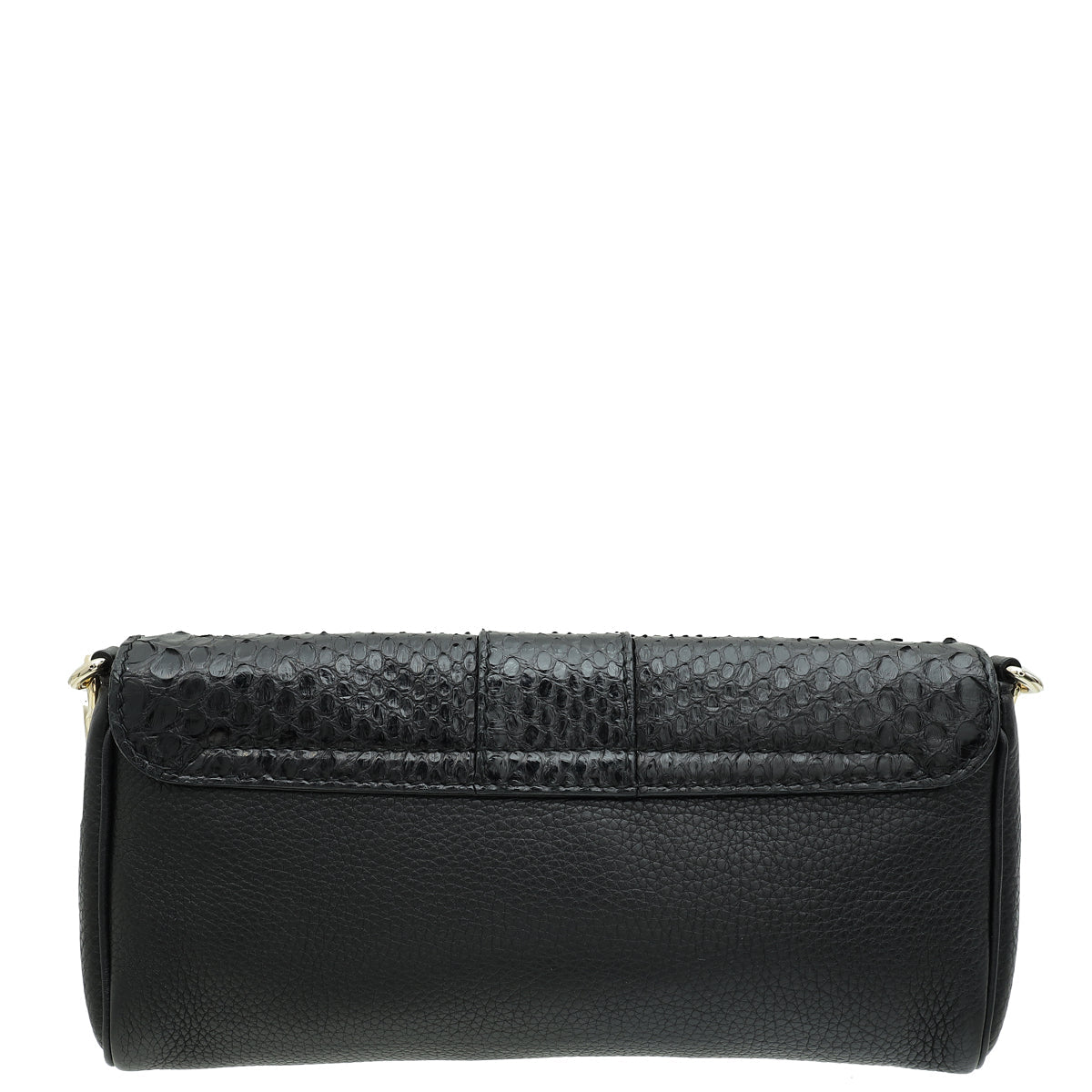 Gucci Black Python Greenwich Chain Clutch