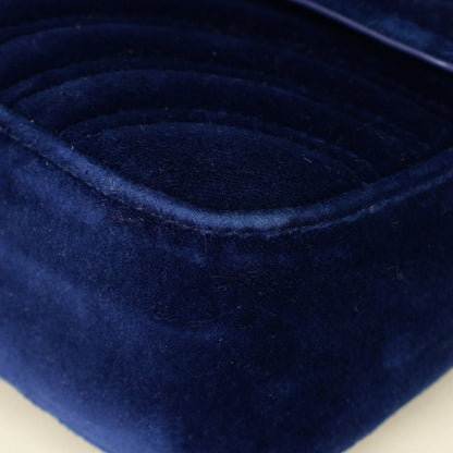 Gucci Blue Velvet GG Marmont Mini Shoulder Bag