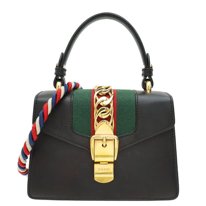 Gucci Black Sylvie Mini Top Handle Bag