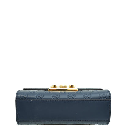 Gucci Blue Guccissima Padlock Small Chain Bag