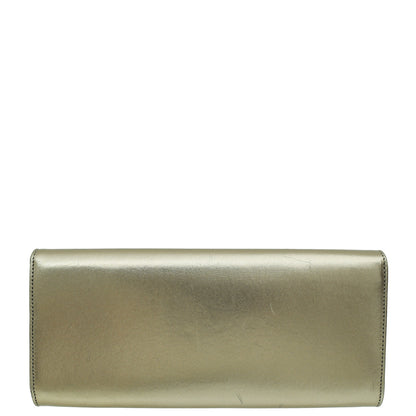 Gucci Metallic Bronze GG Crystal Broadway Clutch