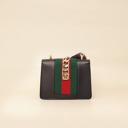 Gucci Black Sylvie Mini Chain Shoulder Bag