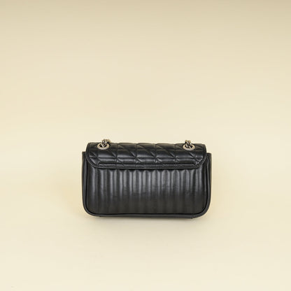 Gucci Black Mix Quilt GG Marmont Medium Shoulder Bag