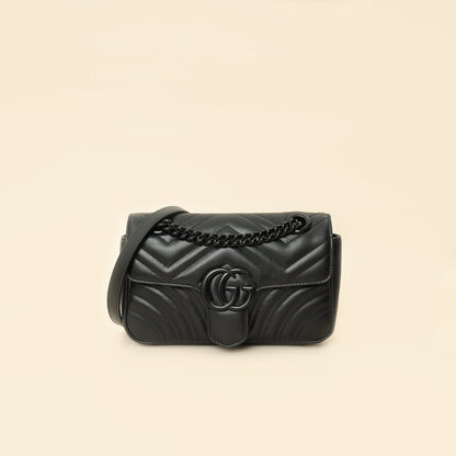 Gucci Black GG Marmont Small Shoulder Bag