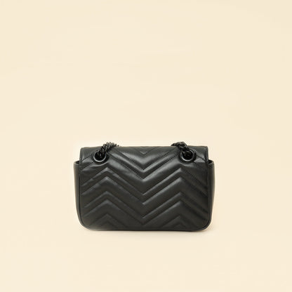 Gucci Black GG Marmont Small Shoulder Bag