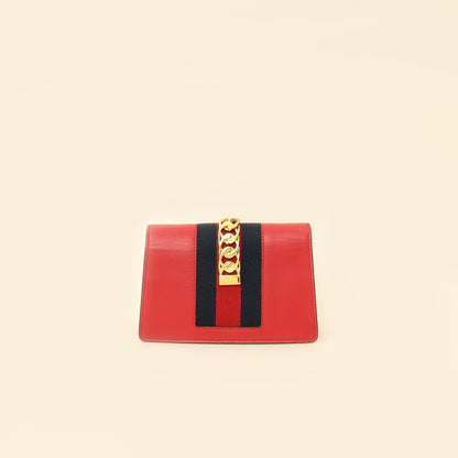 Gucci Red Super Mini Sylvie Chain Bag