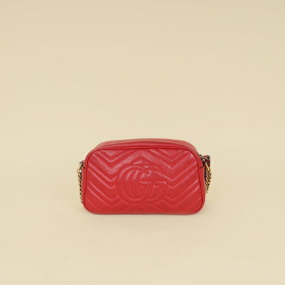 Gucci Red GG Marmont Camera Small Bag
